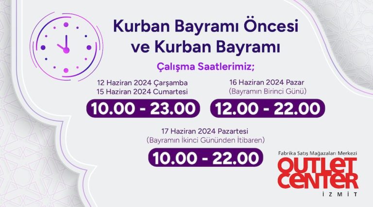 Outlet Center Izmit Kurban Bayrami 2024