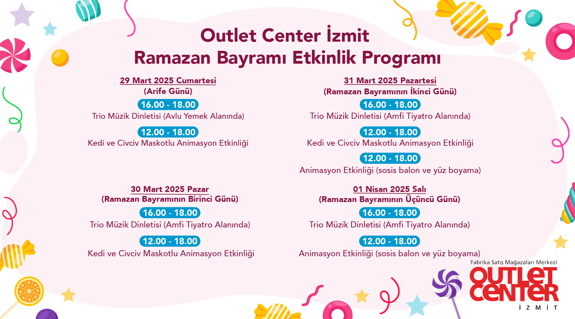 Ramazan bayramı etkinlik 2025